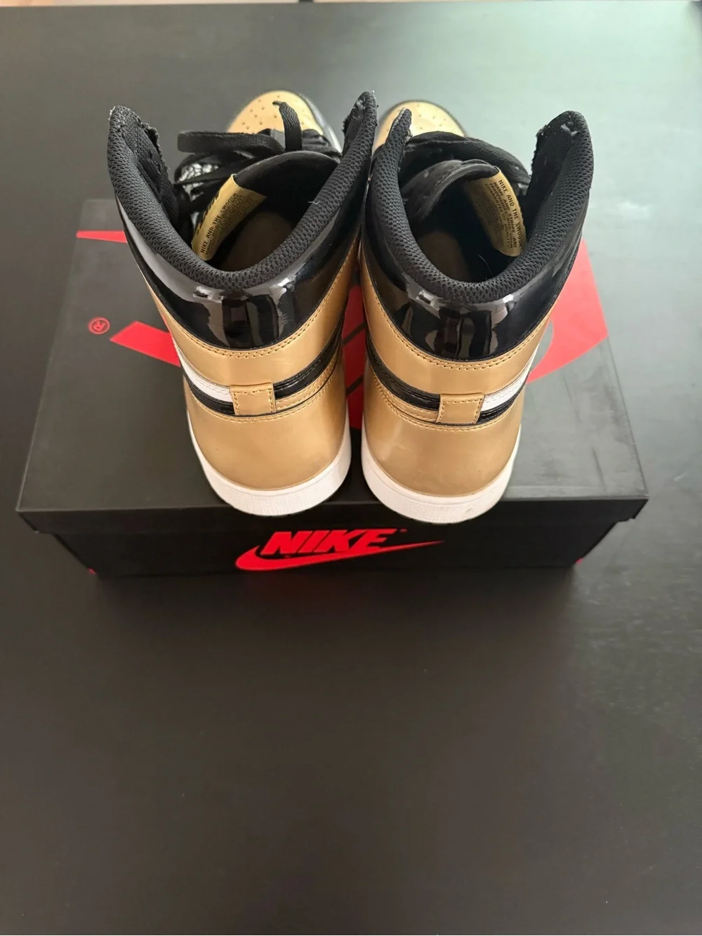 Nike Air Jordan 1 Gold Toe— Black & Gold Men's Sneakers